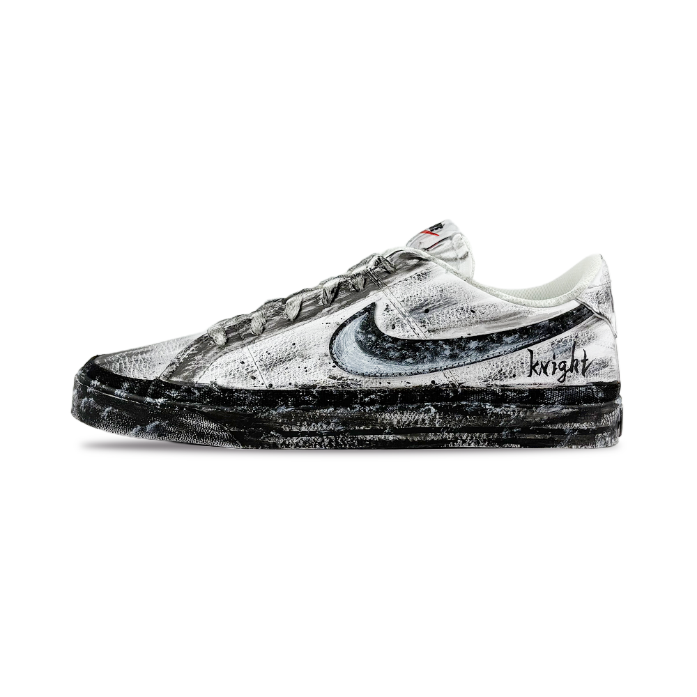 Nike Court Legacy Shadow Knight Anti Slip Wear Resistant Low Top Skateboard Shoes Men's Dark Shadow Black