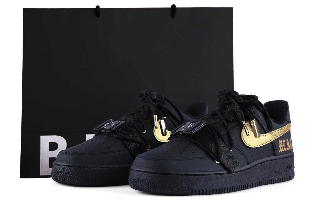Nike Air Force 1 07 Air Force 1 Wear-Resistant Balance Low-Top Skateboard Shoes Women's Black Gold