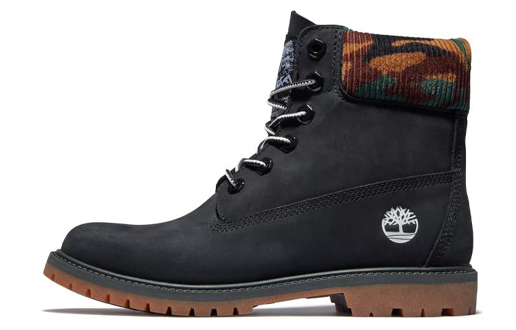 Timberland Heritage 6 Inch Waterproof Boots 'Black Nubuck With Camo' Women's