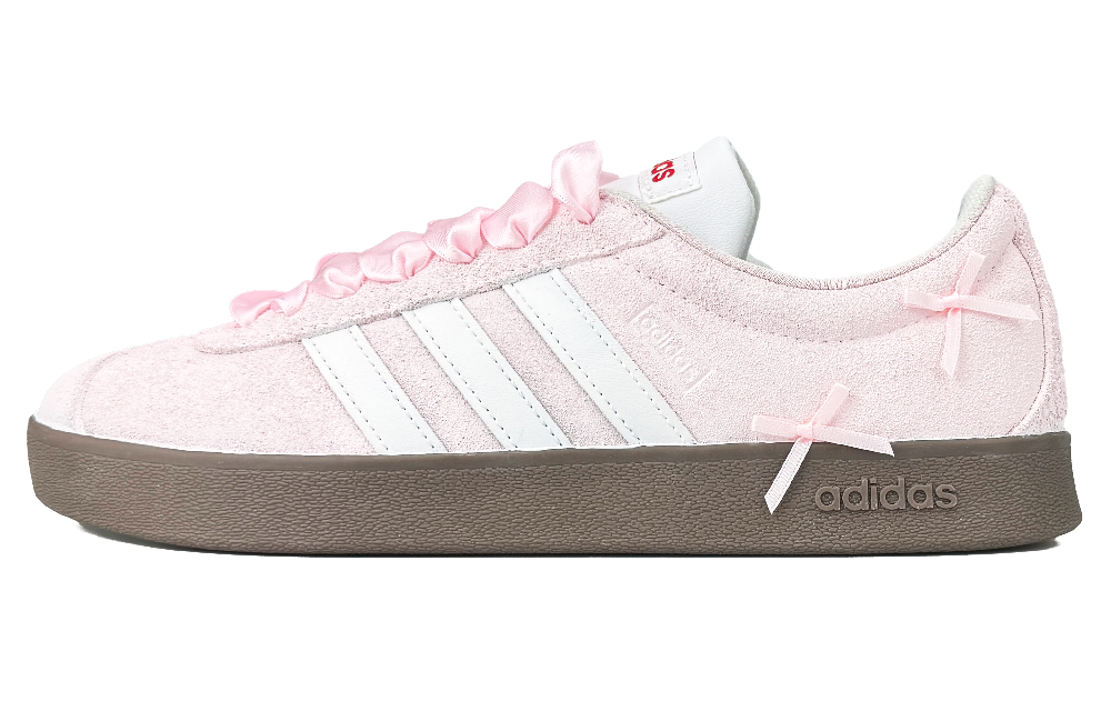 Adidas VL COURT 2.0 Abrasion Resistant Low Top Skateboard Shoes Unisex Pink