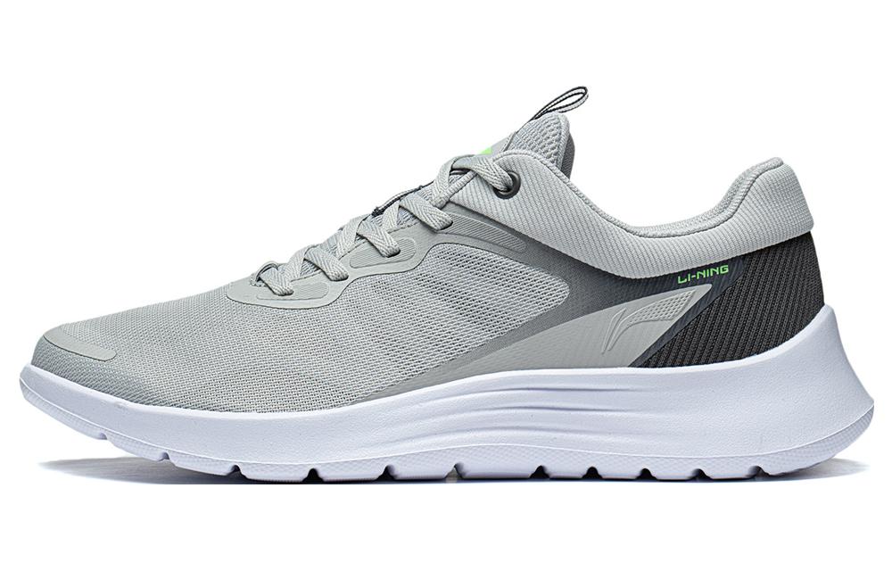 LiNing Feather Shock Absorbers Slip Resistant Abrasion Resistant Low top Casual Running Shoes Men's Gray
