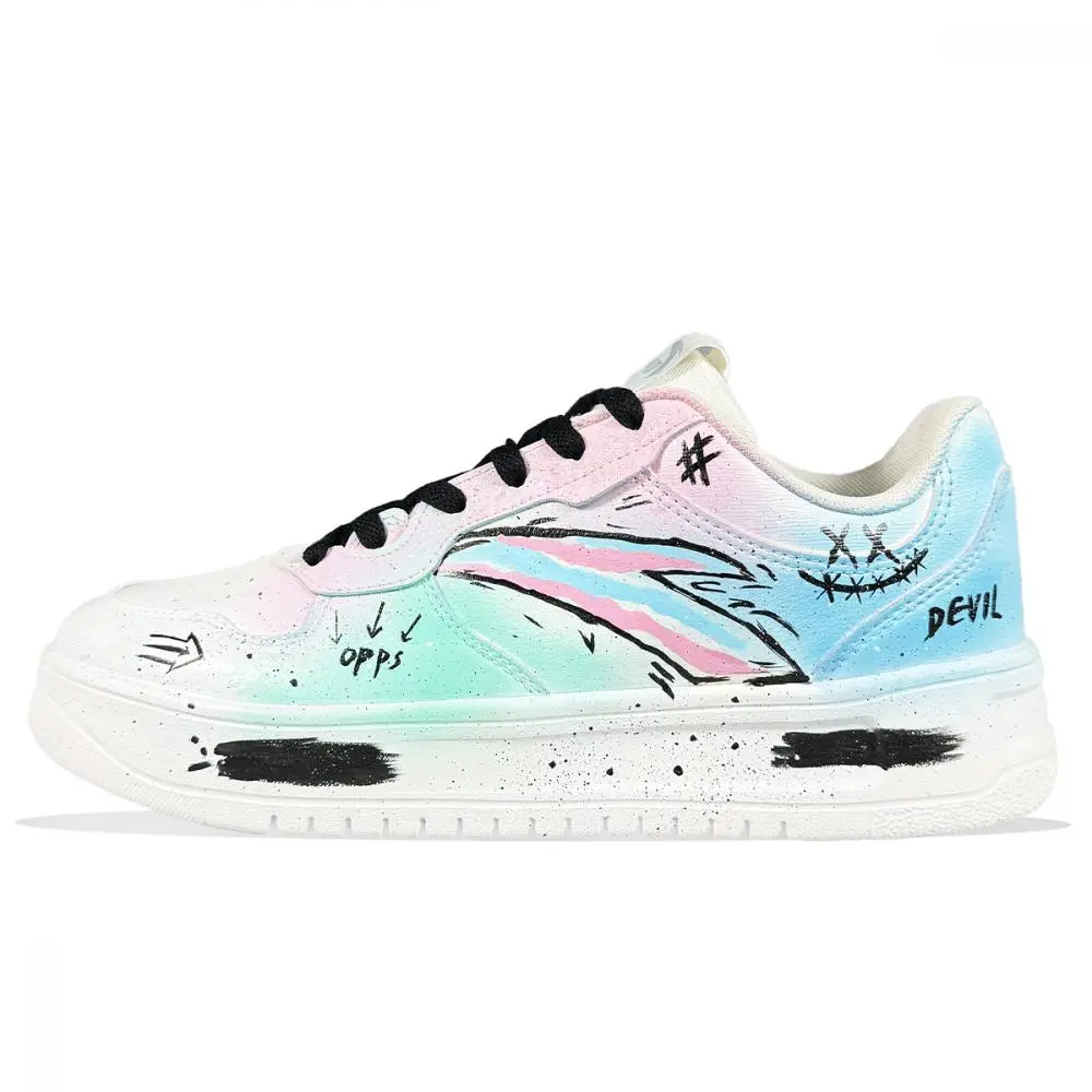 Anta Relaxed Cushioning, Wear Resistant Low Top Skateboard Shoes Women's Blue