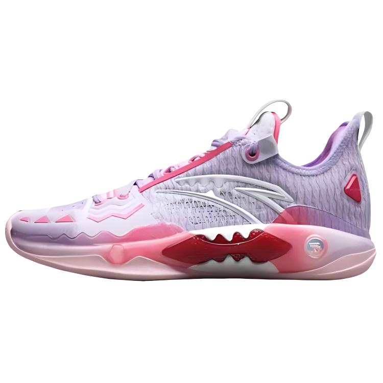 Anta Frenzy 5 Pro Abrasion Resistant Breathable Low top Basketball Shoes Men's Pink Purple