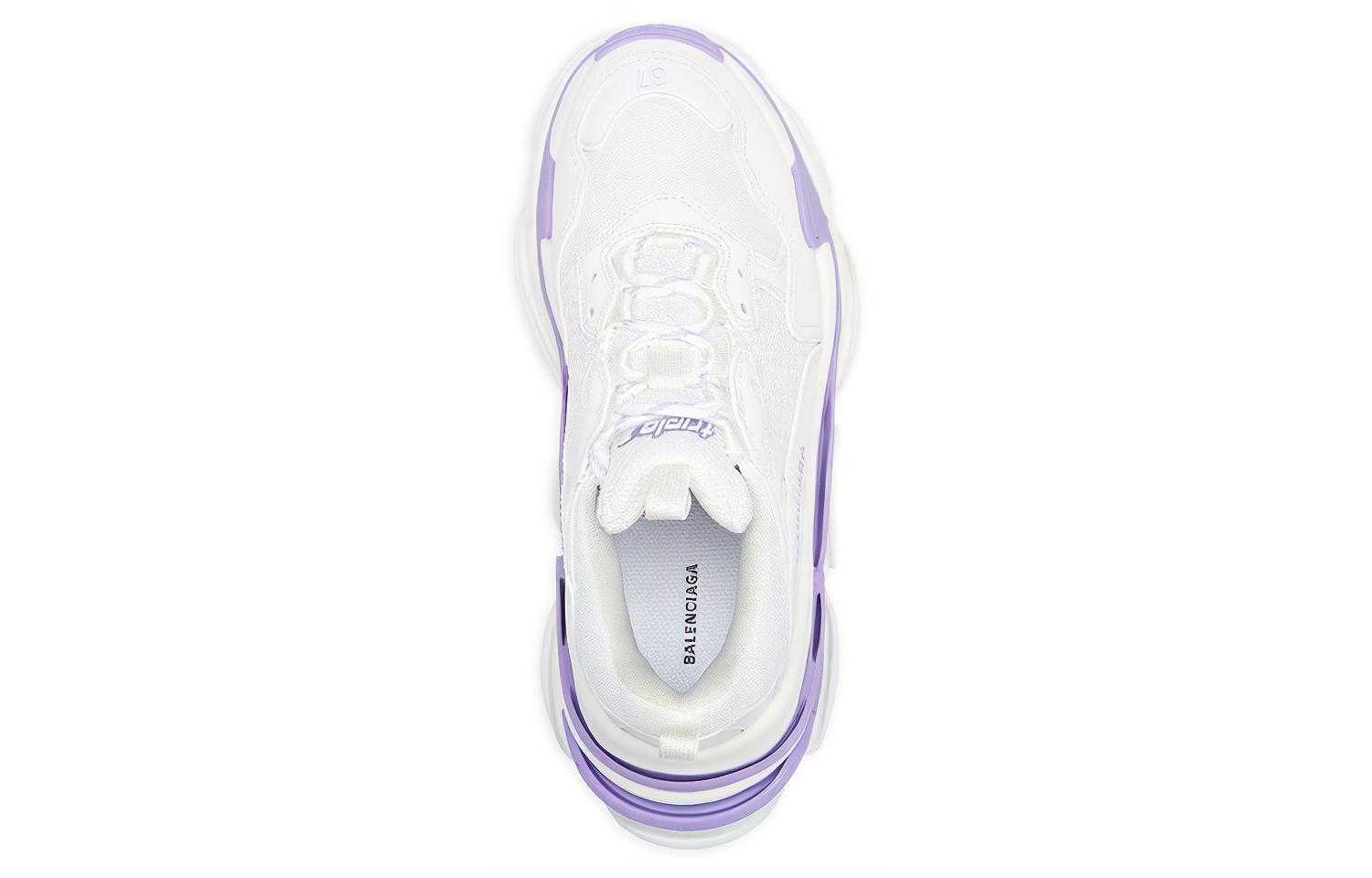 Balenciaga Triple S Low top Chunky Sneakers Women's White Purple