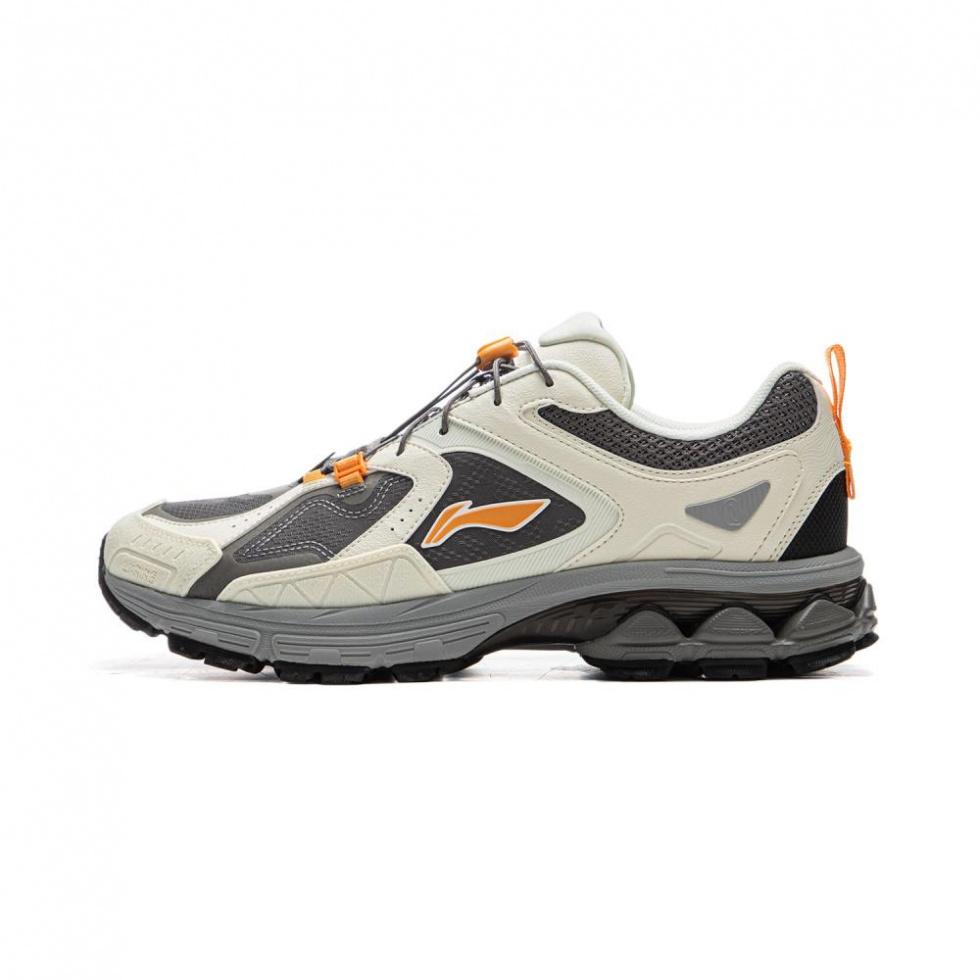 LiNing Support 2.0 Trail V2 Support Wear-Resistant Slip-Resistant Low-Top Running Shoes Men's Khaki White