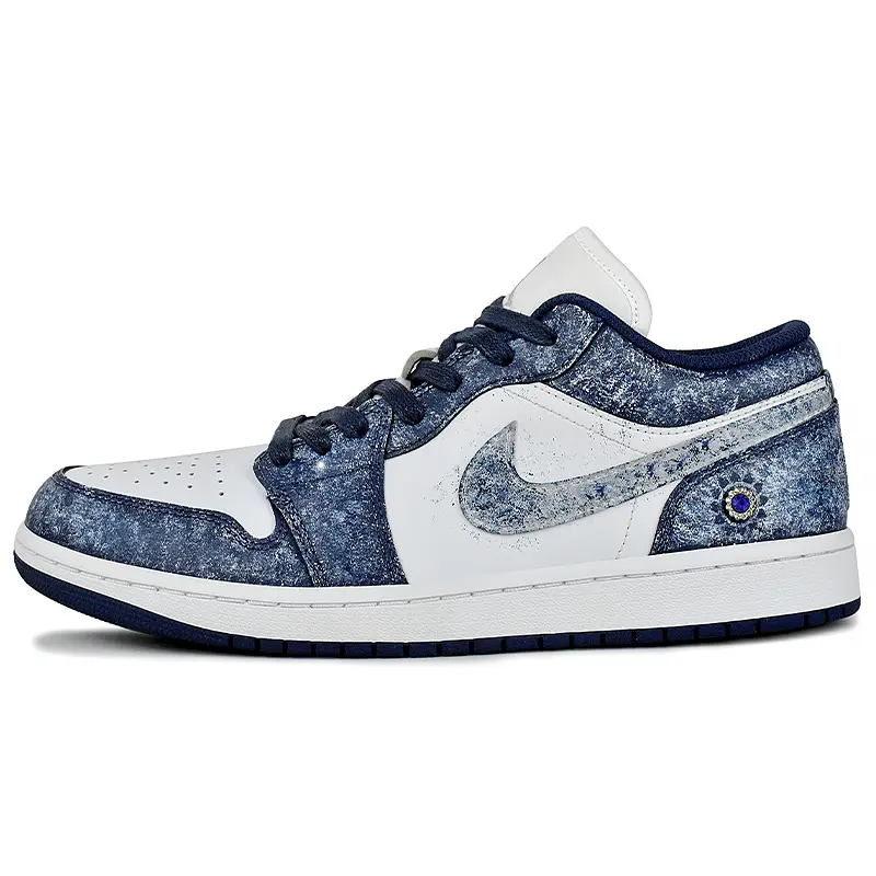 Jordan Air Jordan 1 Abrasion Resistant Low top Vintage Basketball Shoes Men's Blue White