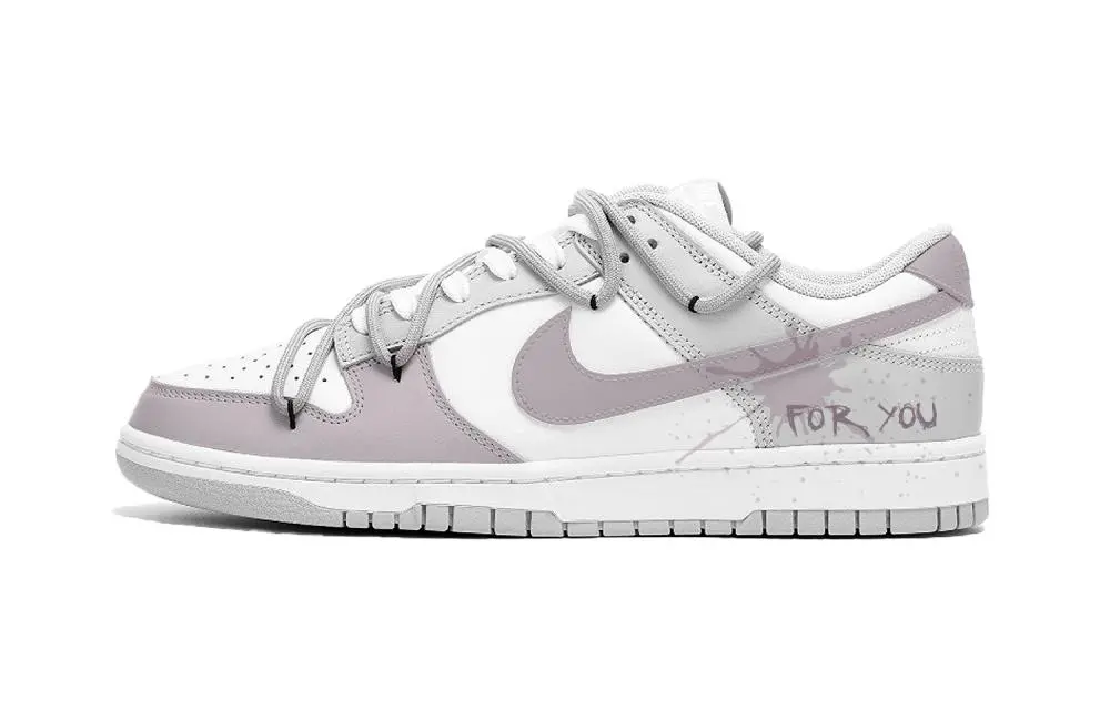 Nike Dunk For You Slip-Resistant Cushioning Wear-Resistant Lightweight Low-Top Skateboard Shoes Women's Gray Purple
