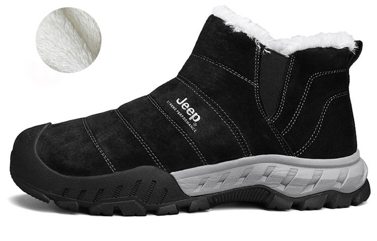 Jeep Durable Warm Ankle-Length Outdoor Shoes Men's Black