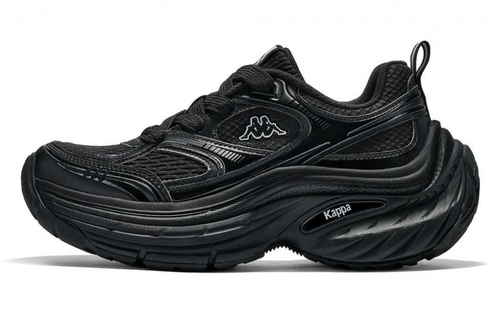 Kappa Back to Back Anti Slip And Wear Resistant Height Increasing Low Top Chunky Sneakers Women's Black
