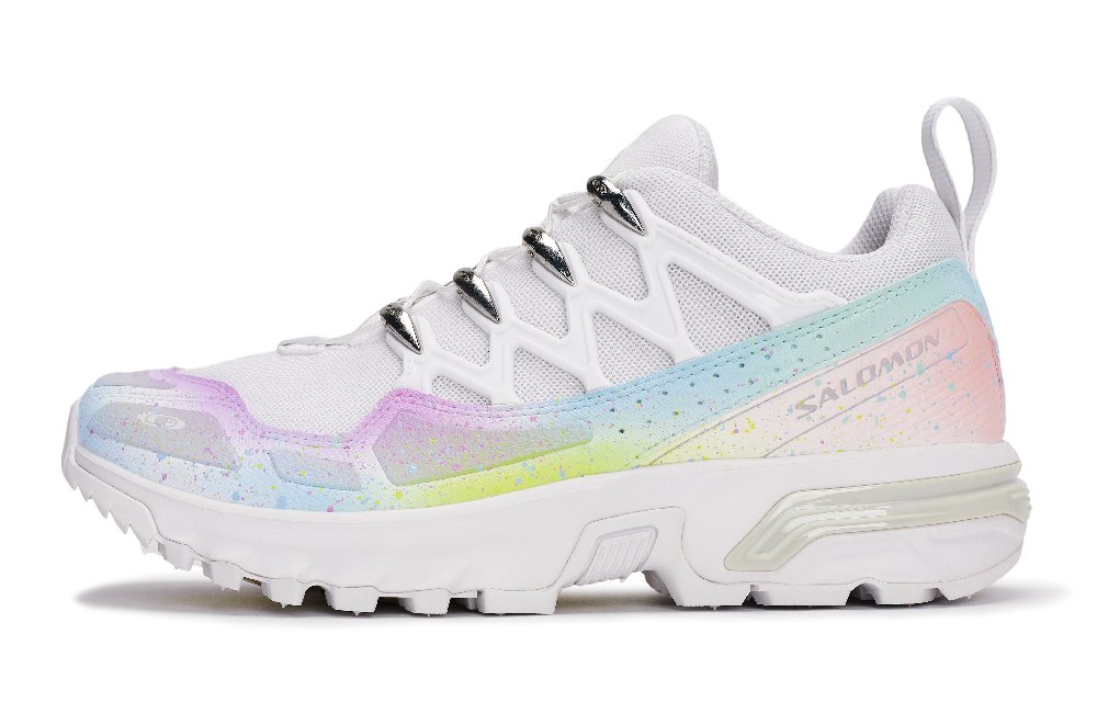 SALOMON ACS + Yituyi, Iridescent Shimmer Abrasion Resistant Low top Casual Shoes Unisex White Pink Blue Purple Yellow
