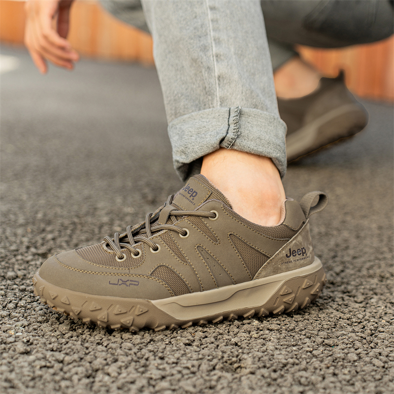 Jeep Moisture-Wicking Low-Top Hiking Shoes Men's Khaki купить в интернет-магазине Yoocart с быстрой доставкой по России.
