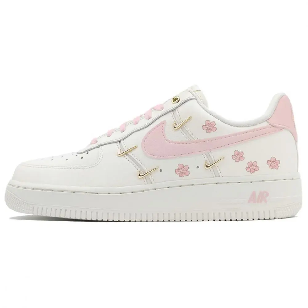 Nike Air Force 1 Cherry Blossom Girlish Abrasion Resistant Low top Skateboard Shoes Women's Pink