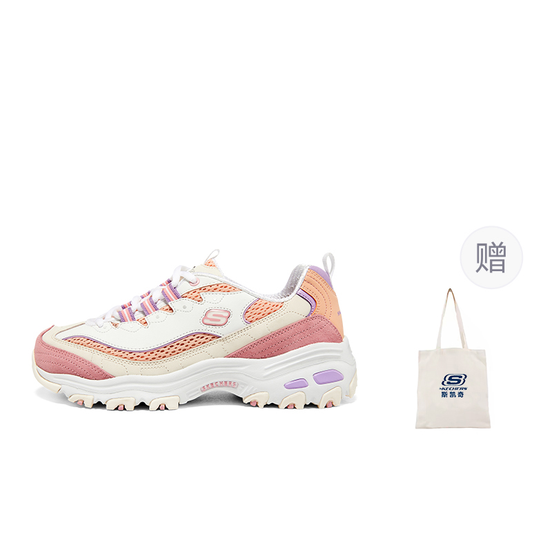 Skechers D'LITES 1.0 Low Top Chunky Sneakers Women's Coral