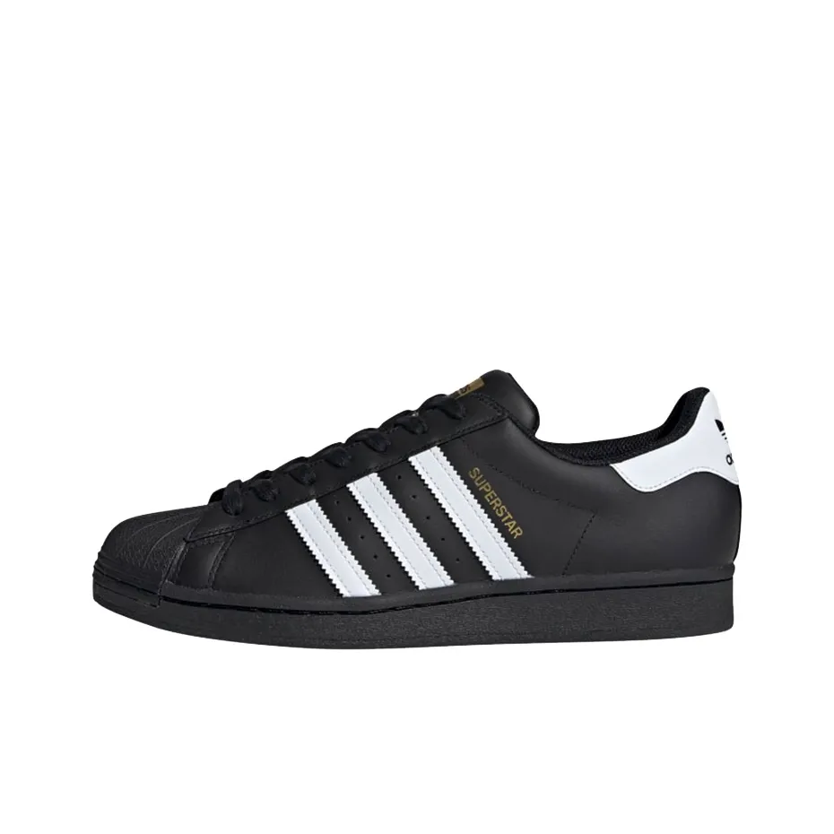 Adidas Originals SUPERSTAR Lightweight And Wear-resistant Low-Top Skateboard Shoes Unisex Black Gold
