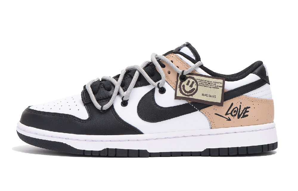 Nike Dunk Low Low-Top Skateboard Shoes Men's Black Khaki