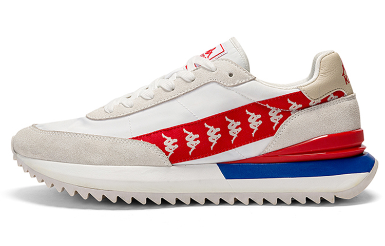 Kappa Cushioning, Slip Resistant, And Abrasion Resistant Low Top Casual Shoes Unisex White Red