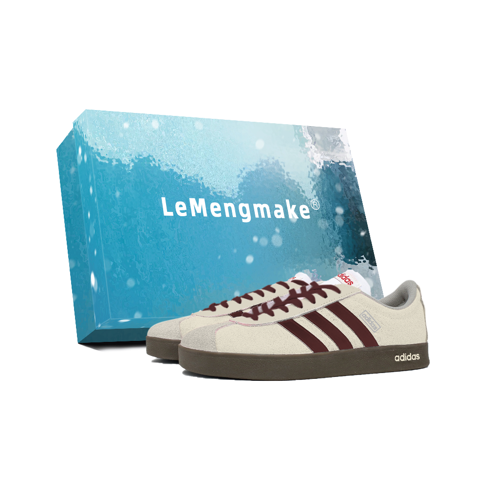 Adidas VL COURT 2.0 Abrasion Resistant Low Top Skateboard Shoes Unisex Brown