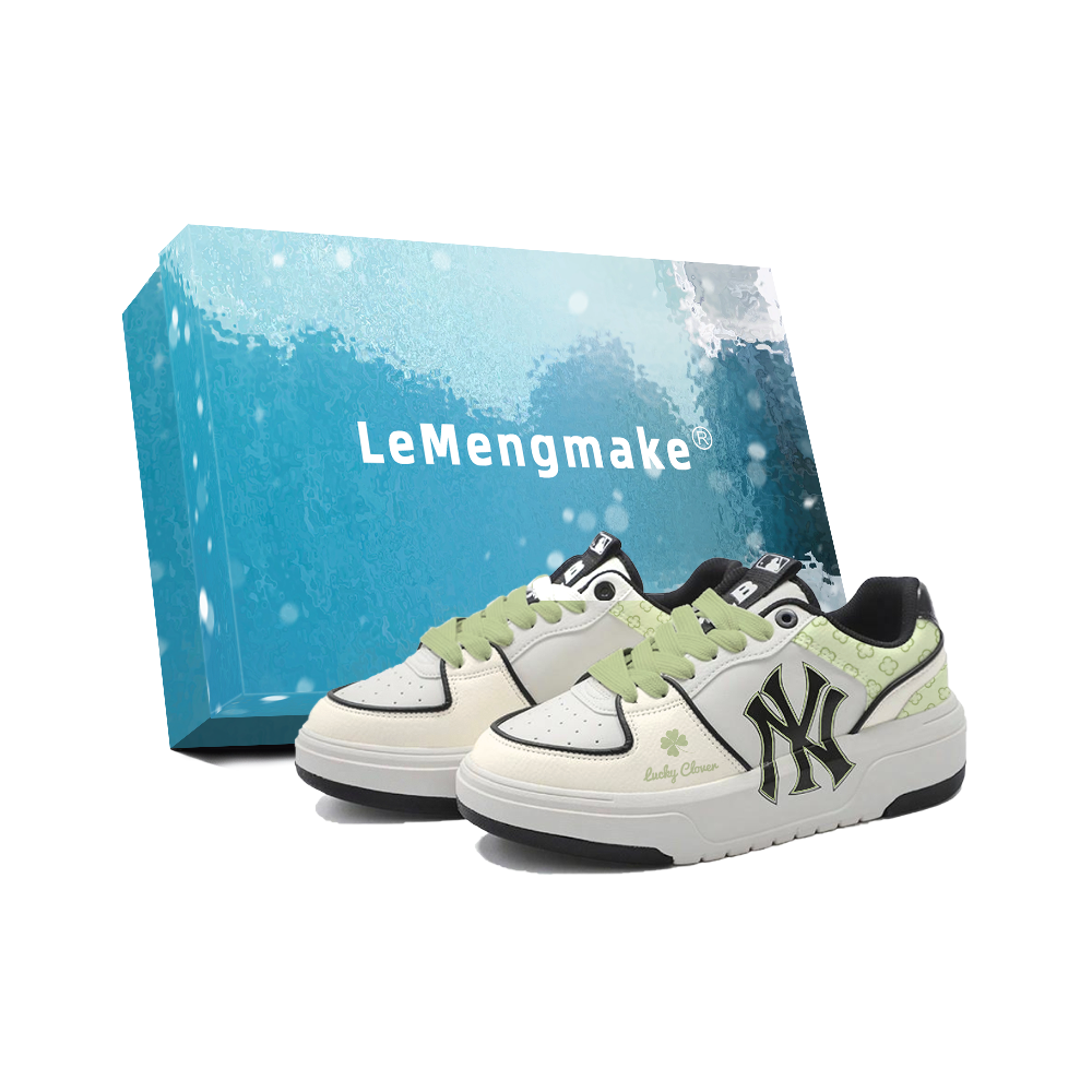 MLB Chunky Liner Cushioning, Wear Resistant Low Top Skateboard Shoes Unisex White