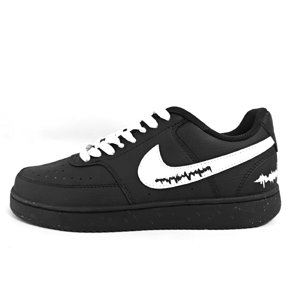 Nike Court Vision Anti-Slip And Wear-Resistant Lightweight Low-Top Skateboard Shoes Unisex Black White