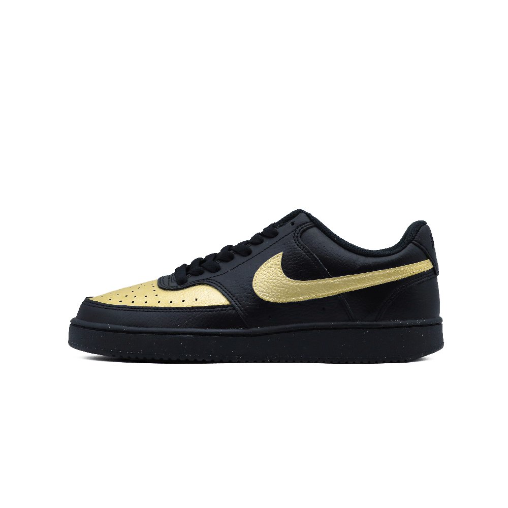 Nike Court Vision Anti-Slip Wear-Resistant Low-Top Skateboard Shoes Unisex Black Gold