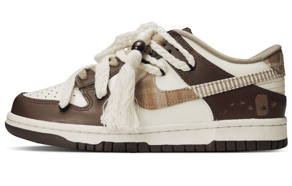 Nike Dunk Brown Twilight Low-Top Skateboard Shoes Women's White Brown