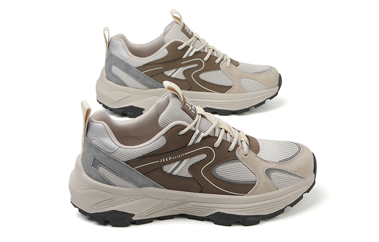 JEEP SPIRIT Abrasion Resistant Breathable Low top Casual Shoes Men's Beige Brown
