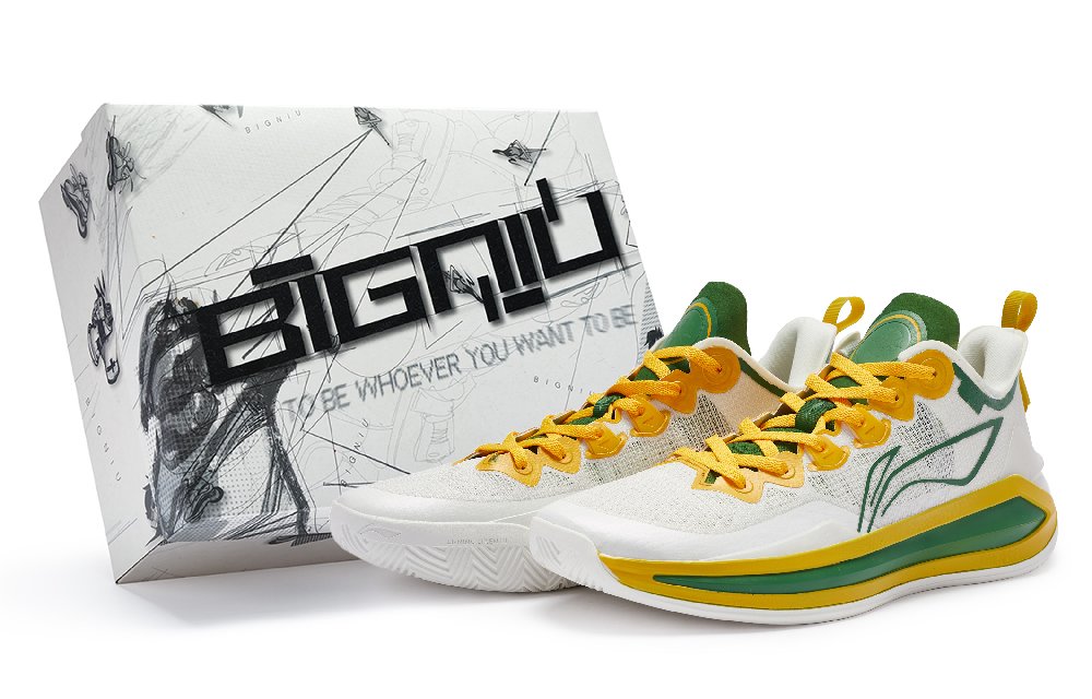 LiNing Liren 3 V2 811 Manufacture Duck Poo Scent Special Shoe Box Low-Top Basketball Shoes Unisex White Green Yellow