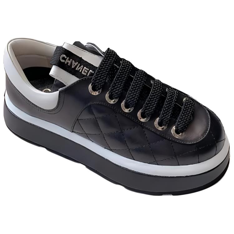 CHANEL Low Top Skateboard Shoes Women's Black