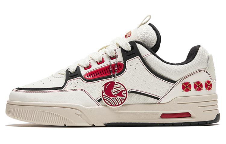 Anta AOJIE Good Things Will Happen Cushioning, Wear Resistant Low Top Skateboard Shoes Men's White Black Red