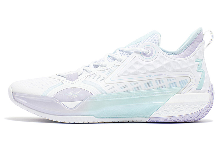 361° Zen 5 Basketball Shoes Men Low-Top White Blue