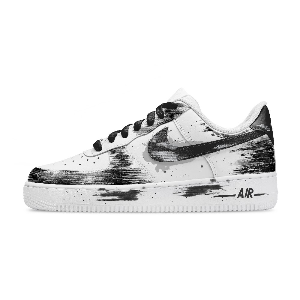 Nike Air Force 1 Dark Shadow Air Force Abrasion Resistant Low Top Skateboard Shoes Unisex Black White
