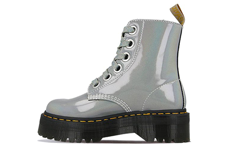 Dr.Martens Molly Short Martin Boot Women's Silver