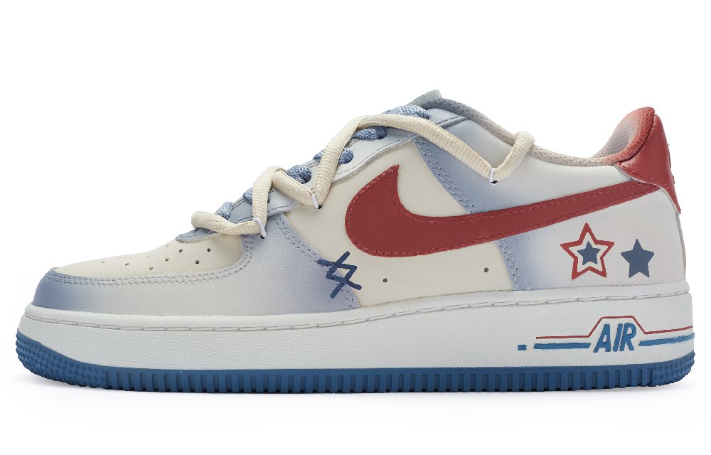 Nike Air Force 1 Low-Top Skateboard Shoes Men's White Blue