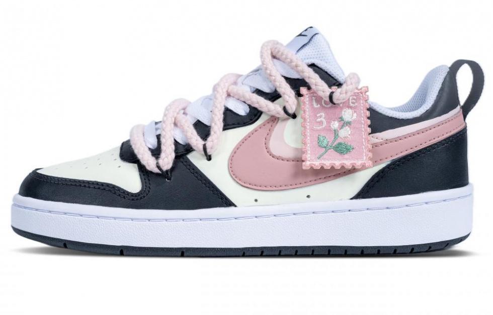 Nike Court Borough Low 2 Low-Top Skateboard Shoes GS Pink