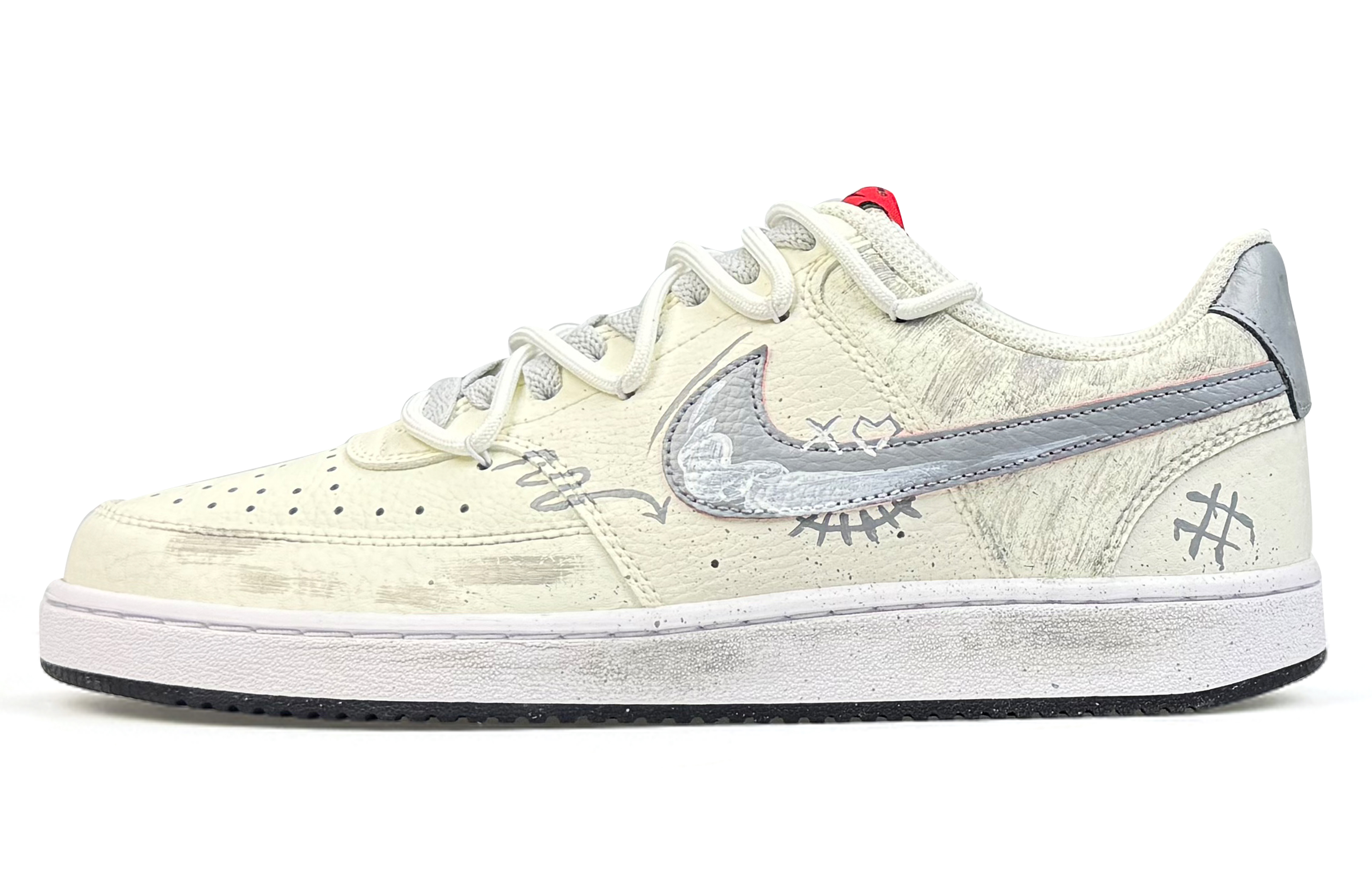 Nike Court Vision 1 Abrasion Resistant Low top Skateboard Shoes Men's Gray White
