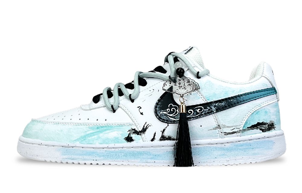 Nike Court Vision 1 Aoyama Yuandai Abrasion Resistant Low Top Skateboard Shoes Men's Blue White Black