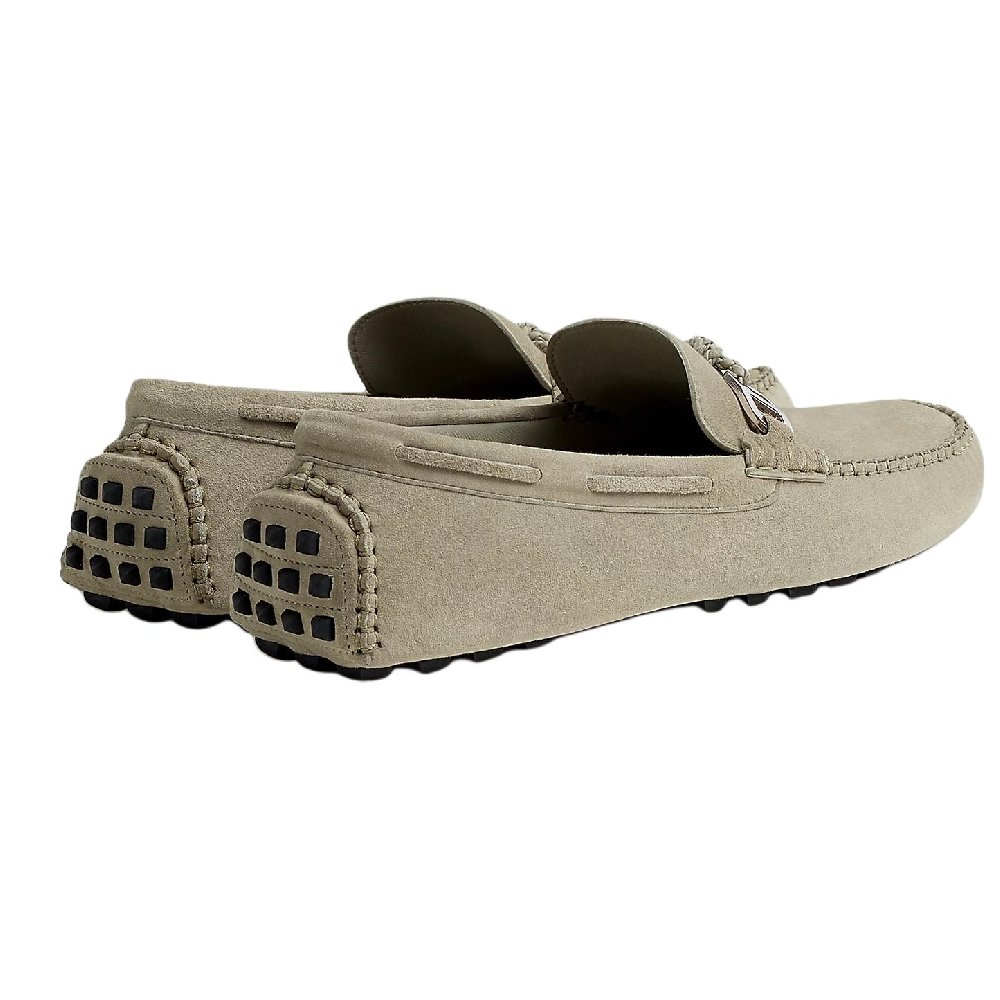 HERMES Alessandro Gommino Loafers Men's Beige