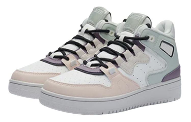 LINING Vintage Basketball Shoes Women's Mid top Mist White/Soft Rose Pink купить в интернет-магазине Yoocart с быстрой доставкой по России.