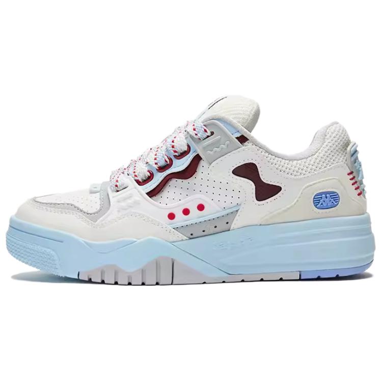 Kappa Anti-Slip Wear-Resistant Low-Top Skateboard Shoes Women's White Blue