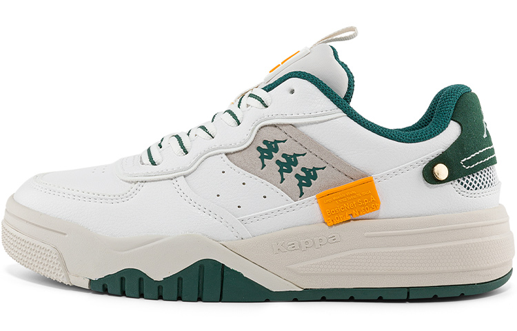 Kappa Wear-Resistant Low-Top Skateboard Shoes Unisex White Gray Green