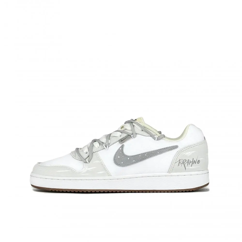 Nike EBERNON Gray Trajectory Slip Resistant Abrasion Resistant Low top Skateboard Shoes Men's White Gray