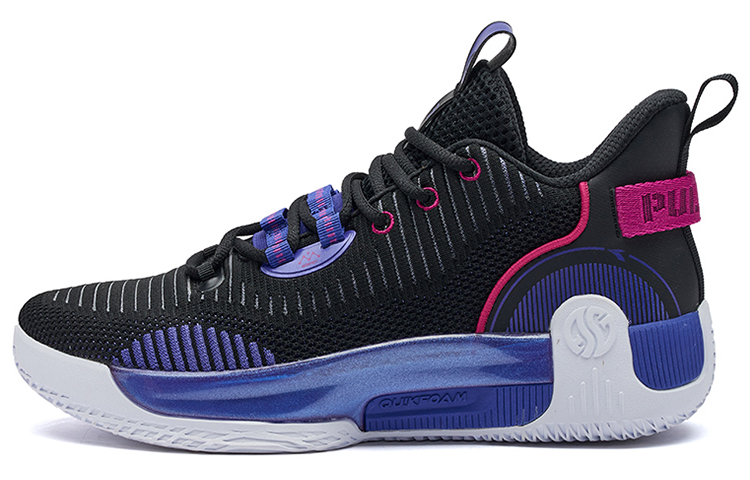 361° Ag Volley Breathable Slip-Resistant Mid-Top Performance Basketball Shoes Men's Black Purple