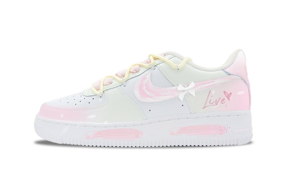 Nike Air Force 1 Mystic Realm Girlish Abrasion Resistant Low Top Skateboard Shoes Unisex Pink