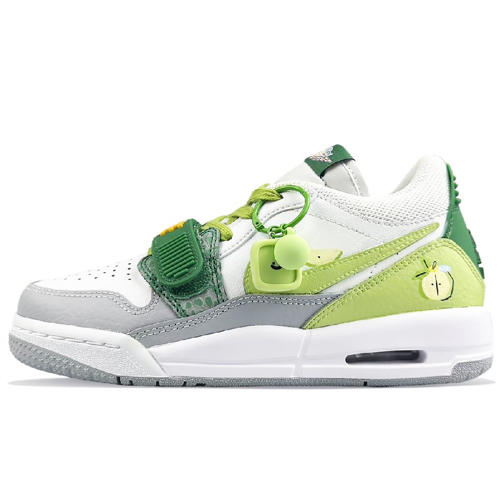 Jordan Legacy 312 Cushioning, Wear Resistant Low Top Vintage Basketball Shoes GS White Green