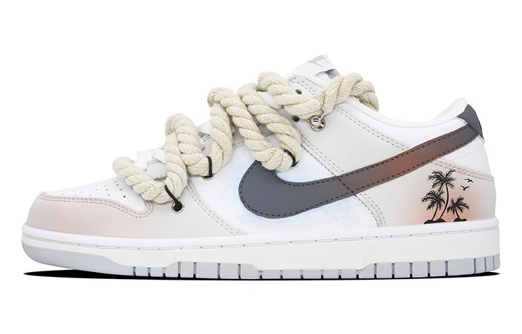 Nike Dunk Low Slip-Resistant Cushioning Wear-Resistant Low-Top Skateboard Shoes Men's Gray White