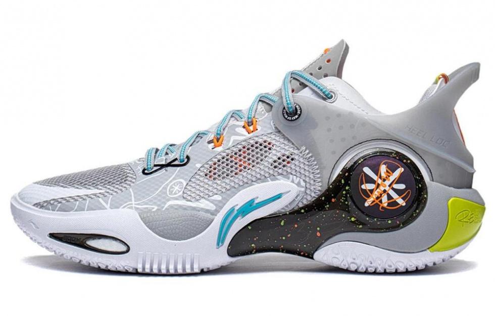 LiNing Wade Fission 8 Non-slip Wear-resistant Shock Absorption Low-Top Basketball Shoes Men's Gray White Black