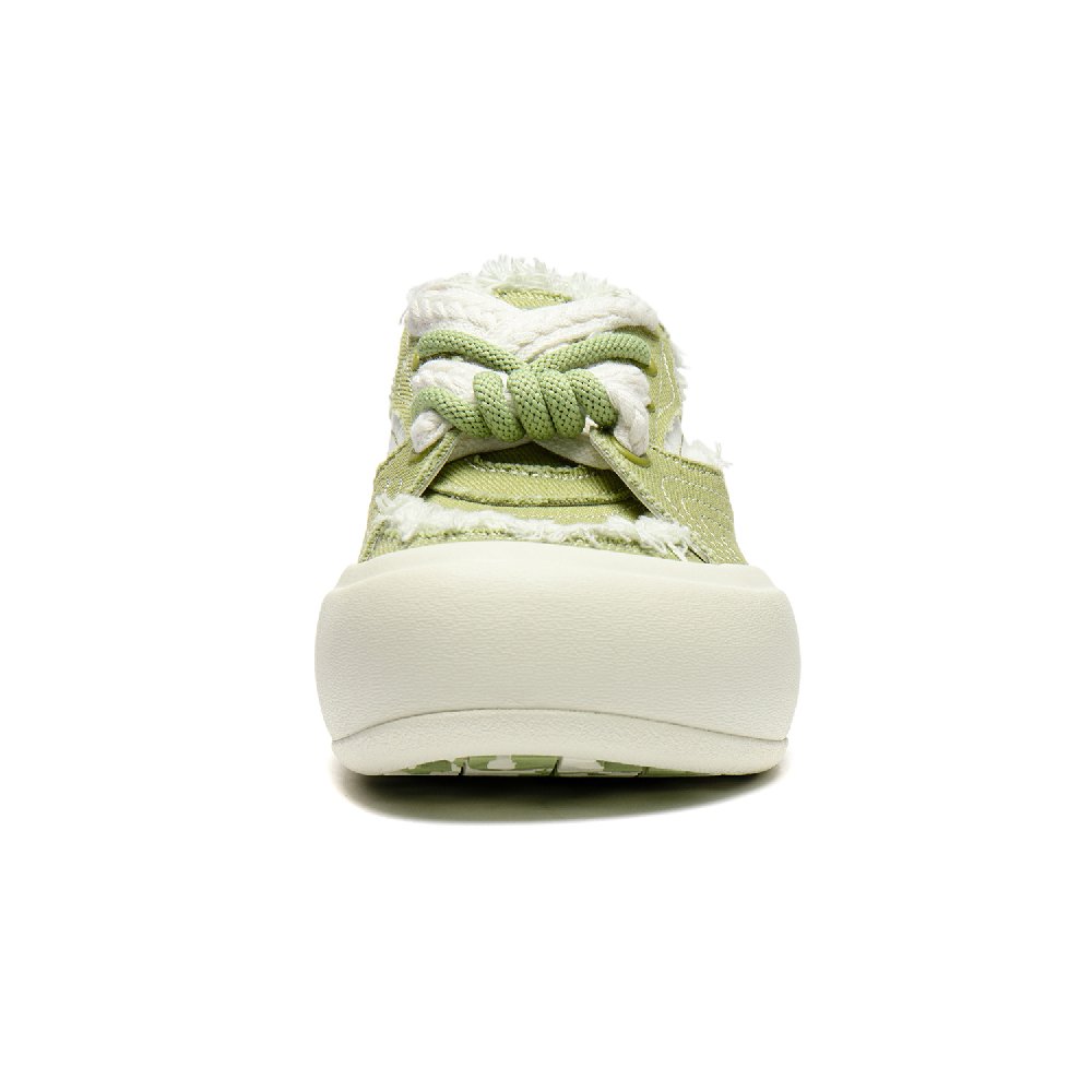 LiNing Puff Mule Cushioning Wear-Resistant Low-Top Skateboard Shoes Women's Green White