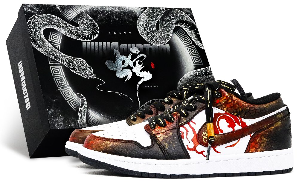 Jordan Air Jordan 1 Anti-Slip Wear-Resistant Low-Top Vintage Basketball Shoes Men's White Black