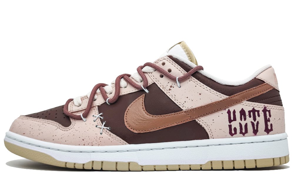 Nike Dunk Anti-Slip Wear-Resistant Low-Top Skateboard Shoes Men's Lotus Pink