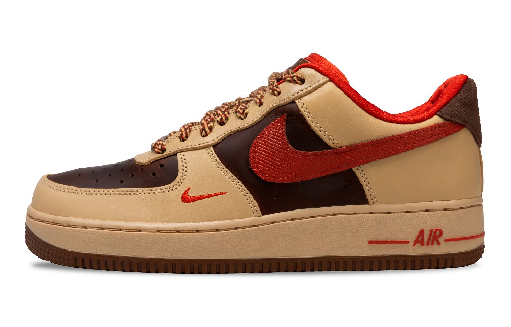 Nike Air Force 1 California Sunrise Anti Slip Wear Resistant Low Top Skateboard Shoes Men's Red Brown